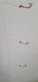 Sea Bass Fishing Hi-Lo Bottom Rig 3 Hook Glow Red Bead Tackle 3/0 Rolling Swivel