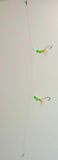 HiLo 30 lb Fishing Rig 2 Hooks Bait 4" GLOW B2 Squid Teasers Fluke Sea Bass3
