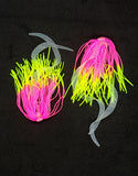 Hi-Lo Bottom Fishing Rig Single Silicone Skirt Teaser Glow Bead Hook Fluke Bass