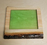 Handmade Live Edge Wood Bar Top Epoxy Resin Flower Top Rolling Serving Tree Art2