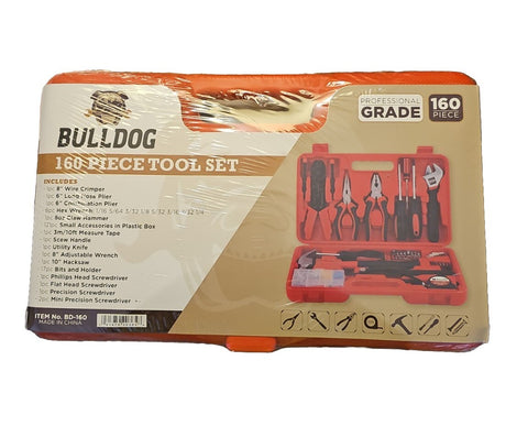 Tool Set 160 Pieces Bulldog Professional Grade Hardcase Home Auto Work Kit New