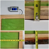 Handmade Live Edge Wood Bar Top Epoxy Resin Flower Top Rolling Serving Tree Art9