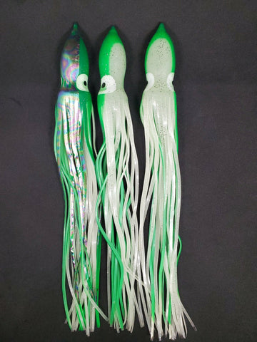 10 Pack 12" in/ 30 cm Squid Hoochie Skirt Fish Lure Bait Saltwater Lure Offshore