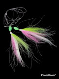 Fishing Bucktail Slide Hi-Lo 2 Teaser W/ M3 Hooks 6/0 Size Fluke Tackle