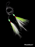 Fishing Bucktail Slide Hi-Lo 2 Teaser W/ M3 Hooks 6/0 Size Fluke Tackle