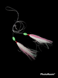 Fishing Bucktail Slide Hi-Lo 2 Teaser W/ M3 Hooks 6/0 Size Fluke Tackle