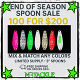 100 3" SPOONS FOR $200