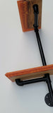 Epoxy Resin Double Corner Shelf and Matching Shelf Bronze Amber Color Gas Pipe