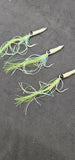 3 Fishing Squimp Teasers 5/0 Hook Flies Fluke Sea Bass Bait Rig Lure Squid Hi Lo