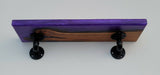 Epoxy Shelf w/ Hangers Sapphire Purple Pour With Wood Live Edge Wall Steam Punk