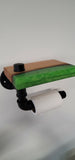 New Hot Floating River Shelf TP Holder Epoxy Resin Live Edge Steampunk Handmade