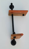 Epoxy Resin Double Corner Shelf and Matching Shelf Bronze Amber Color Gas Pipe