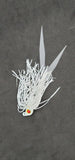 Fishing Teaser Flies Tackle Saltwater 3/8 6/0 Mustad Hook Silicone Skirt 4 White