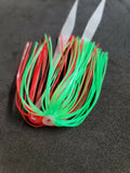 Hi-Lo Bottom Fishing Rig Double Silicone Skirt Teaser Glow Bead Hook Fluke Bass