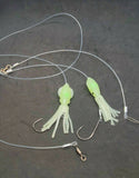 Deep Drop 3.5in Squid Bottom Fishing Rig Glow Tile Rose Snapper Cod Grouper Golden  Halibut