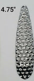 4.75" in / 12 cm  Fishing Flutter Spoon Hex Pattern 50 pack brass silver finish