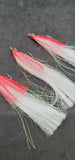 3 Fishing Teasers 2/0 Hooks Flies Fluke Flounder Striper Sea Bass Bait Rig Lure