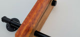 Epoxy Resin Double Corner Shelf and Matching Shelf Bronze Amber Color Gas Pipe