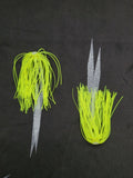 Silicone Fishing Skirt 4" w/ Glow Tails Fishing Lure Rig Teaser Micro Tackle 10