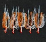 5 PLUS 1 Free Fishing Teaser Glass Minnow Style Silicone Skirt Lure Jig 6 Total