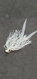 Fishing Teaser Flies Tackle Saltwater 3/8 6/0 Mustad Hook Silicone Skirt 4 White