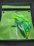 Offshore Lure Bag Fishing Tackle 12x12 Green Mesh and Clear Vinyl Washable Tuna