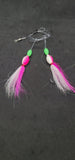 Hi-Lo Floating Bucktails 30 lb Fishing Rig 2 Hooks Bait  Teasers Fluke Sea Bass