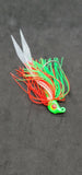 Fishing Teaser Flies Tackle Saltwater 3/8  6/0 Mustad Hook Silicone Skirt 4 Pack - M3Tackle 