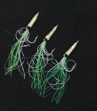 3 Fishing Squimp Teaser 5/0 Hook Flies Fluke Sea Bass Bait Rig Lure Squid Shrimp