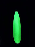 9" Flutter Spoon 4.5 oz 4 Pack Mixed Stripped Bass 2 Chartreuse and 2 Glow
