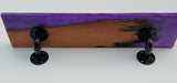 Epoxy Shelf w/ Hangers Sapphire Purple Pour With Wood Live Edge Wall Steam Punk