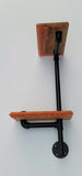 Epoxy Resin Double Corner Shelf and Matching Shelf Bronze Amber Color Gas Pipe