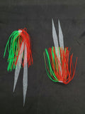 Silicone Fishing Skirt 4" w/ Glow Tails Fishing Lure Rig Teaser Micro Tackle 10