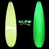 9" Flutter Spoon 4.5 oz 4 Pack Mixed Stripped Bass 2 Chartreuse and 2 Glow