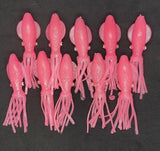 Fishing Lure B2 Stlye Squid Body 4" in /10 cm Octopus Soft Glow Fluke Jig 10 Pc