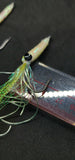 3 Fishing Squimp Teasers 5/0 Hook Flies Fluke Sea Bass Bait Rig Lure Squid Hi Lo