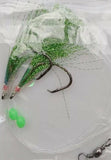 Hi Lo Sabiki Rig Fishing 6\0 Hook w\ Flasher 40lb Mono Glow Bead Fluke Sea Bass