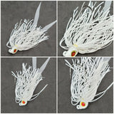 Fishing Teaser Flies Tackle Saltwater 3/8 6/0 Mustad Hook Silicone Skirt 4 White