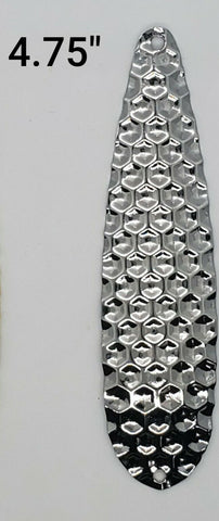 Fishing Spoon Flutter Hex 4.75" Build Your Tackle SILVER Cheap Wholesale 9.5 cm